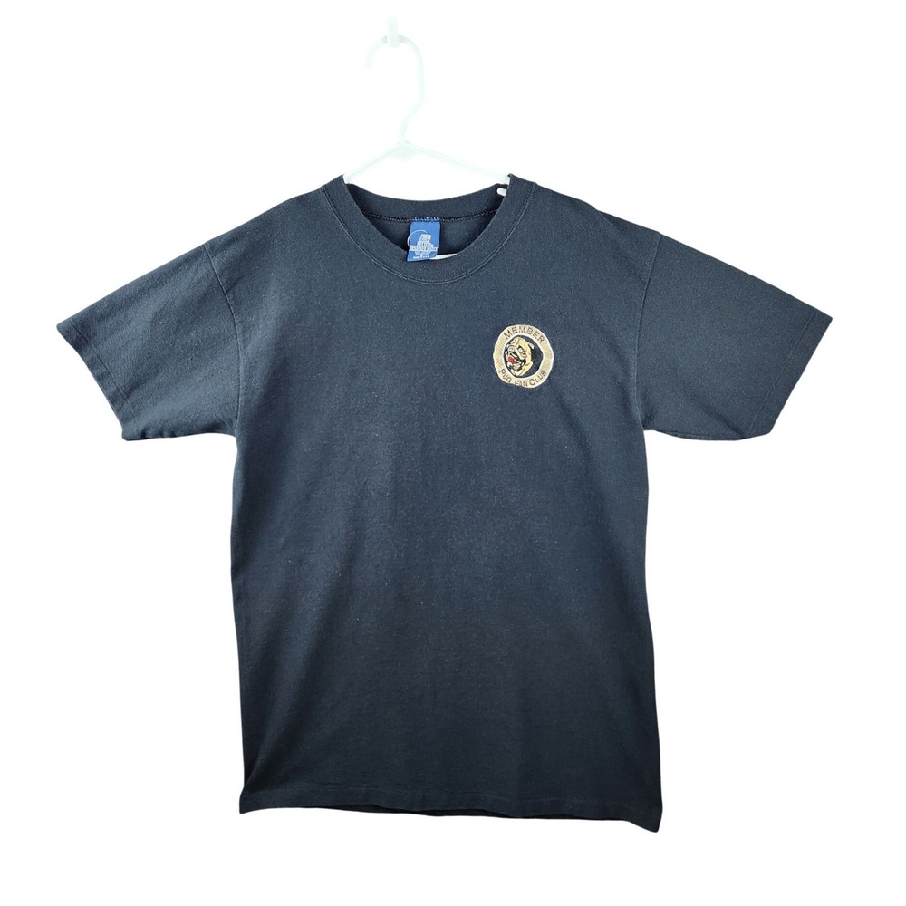 Vintage Belton‎ Member Pug Fan Club Tee Men's Large Navy Blue Made in USA Cotton - Picture 2 of 8